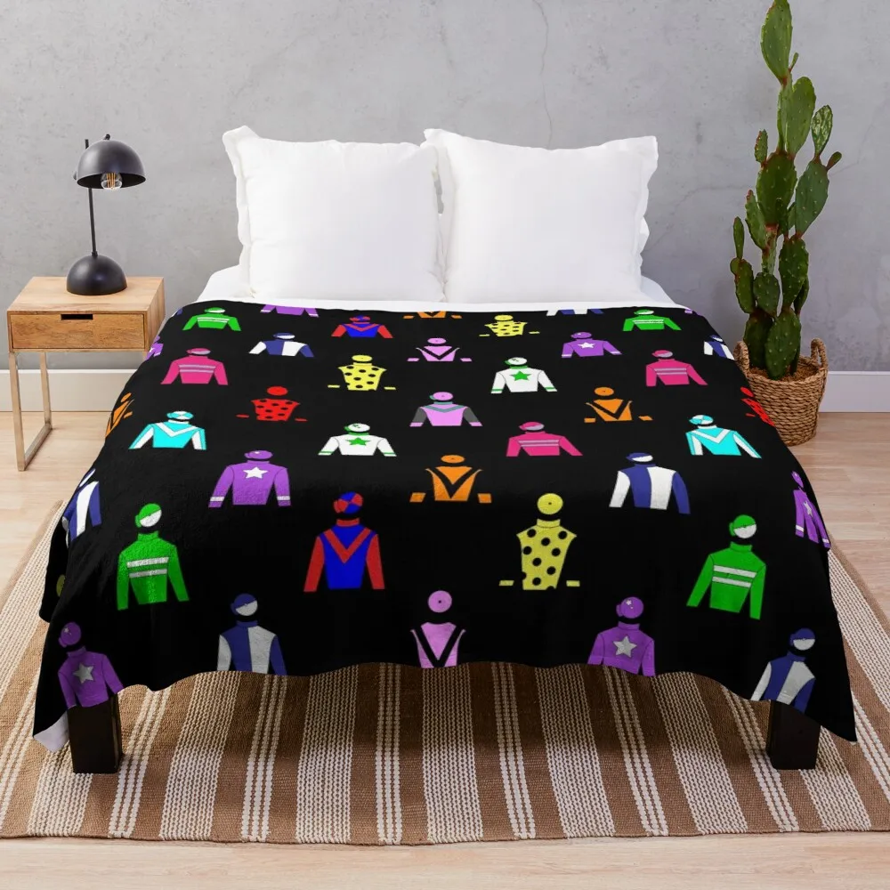 

Horse Racing Jockey Silks Throw Blanket microfiber blanket double plush blanket blanket for travel light