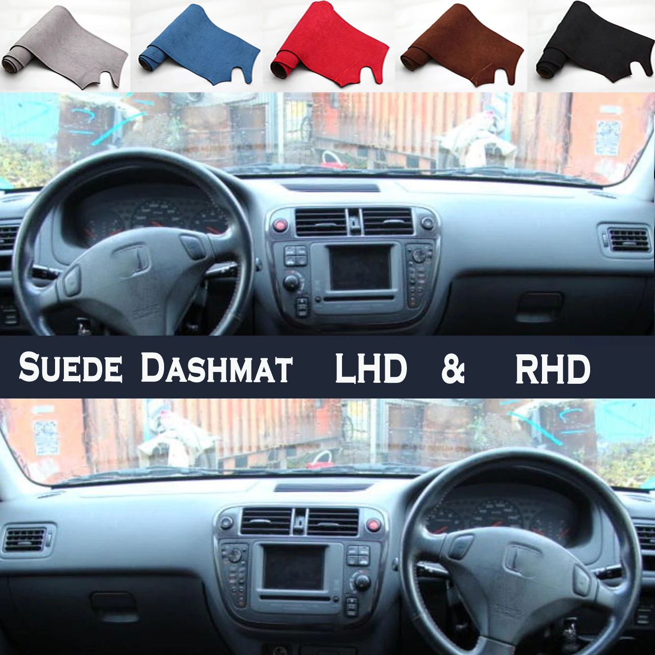 

Car Styling Suede Dash Mat Covers Dashmat Dashboard Pad Protector Accessory For Honda Civic EK3 CX SI EJ9 EK1 EK4 1994-2002