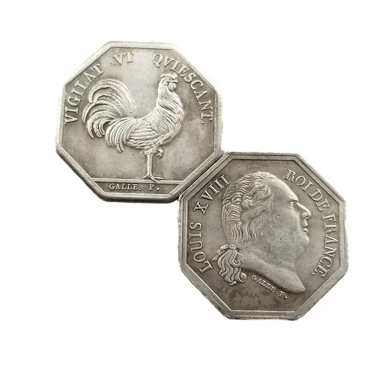 Французские реплики старых монет Louis XIII промышленные посеребренные