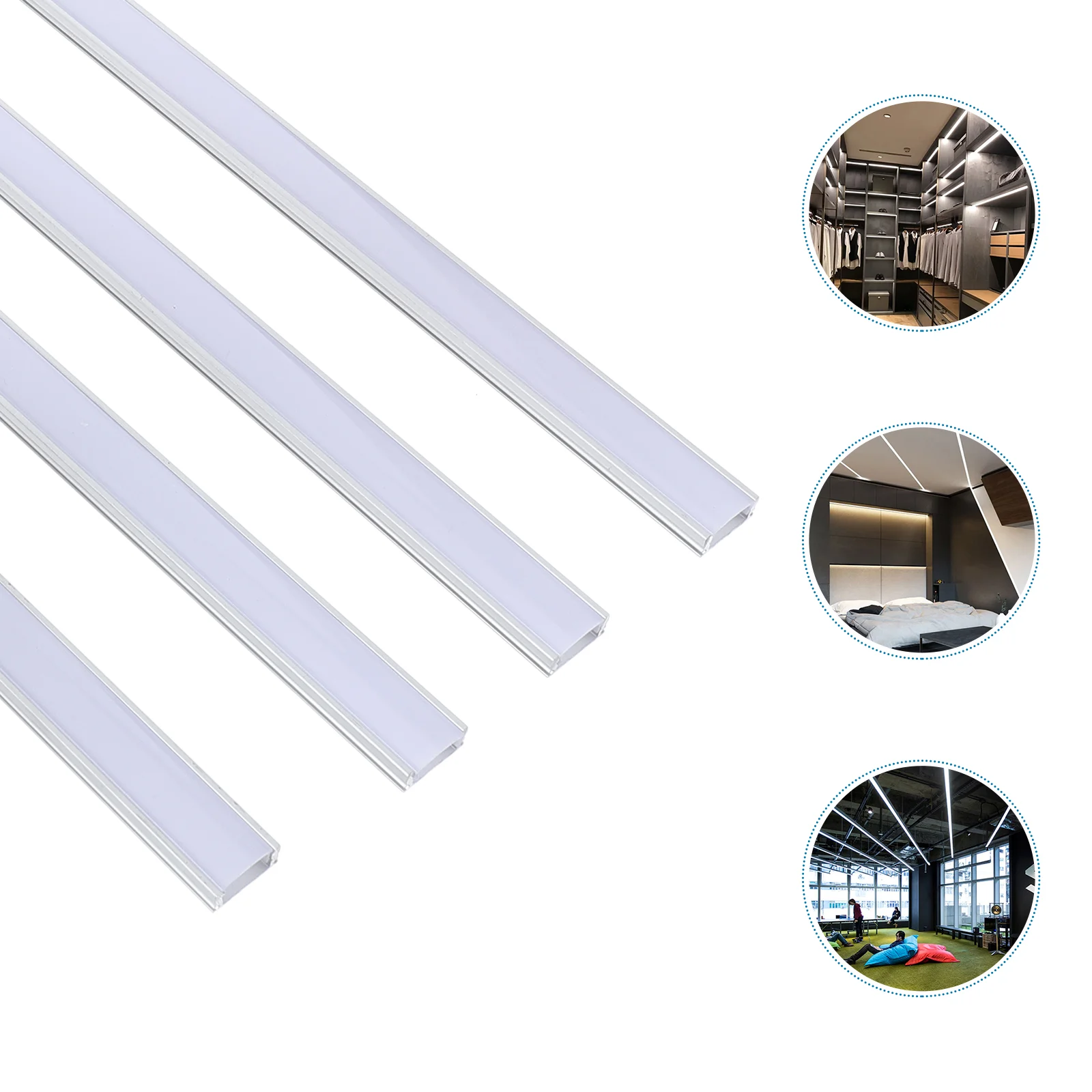 

Led Strip Diffuser Light Aluminum Cover Channel System Lights Track U Profile Shape Silicone Lighting Housing Adapter Extrusion