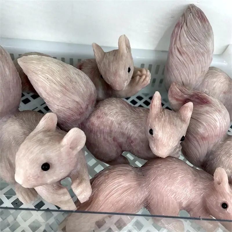 

Натуральная Розовая Опаловая белка, вырезанные кристаллы и камни, минеральные украшения для домашнего декора, 1 шт.