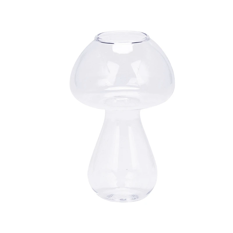 

5X Clear Glass Vase Bottle For Plant Flower Decorations - Mushroom