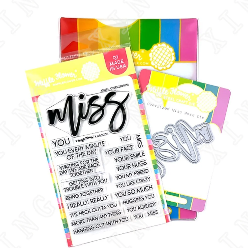 

2022 New Oversized Miss Clear Stamps and Die Combo Metal Cutting Dies Stamps Scrapbook Diary Secoration Embossing Stencil