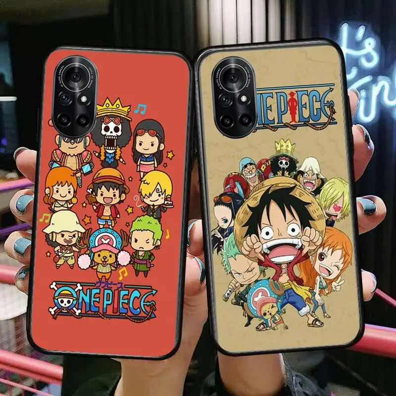 

One Piece Cute kawaii Clear Phone Case For Huawei Honor 20 10 9 8A 7 5T X Pro Lite 5G Black Etui Coque Hoesjes Comic Fash desi