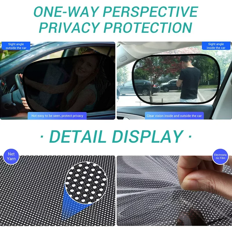 

Car Side Window Curtains Anti-Glare Sun Shade Cover Electrostatic Adsorption Sunshade Summer Sun Protection UV Mesh Sun Visor