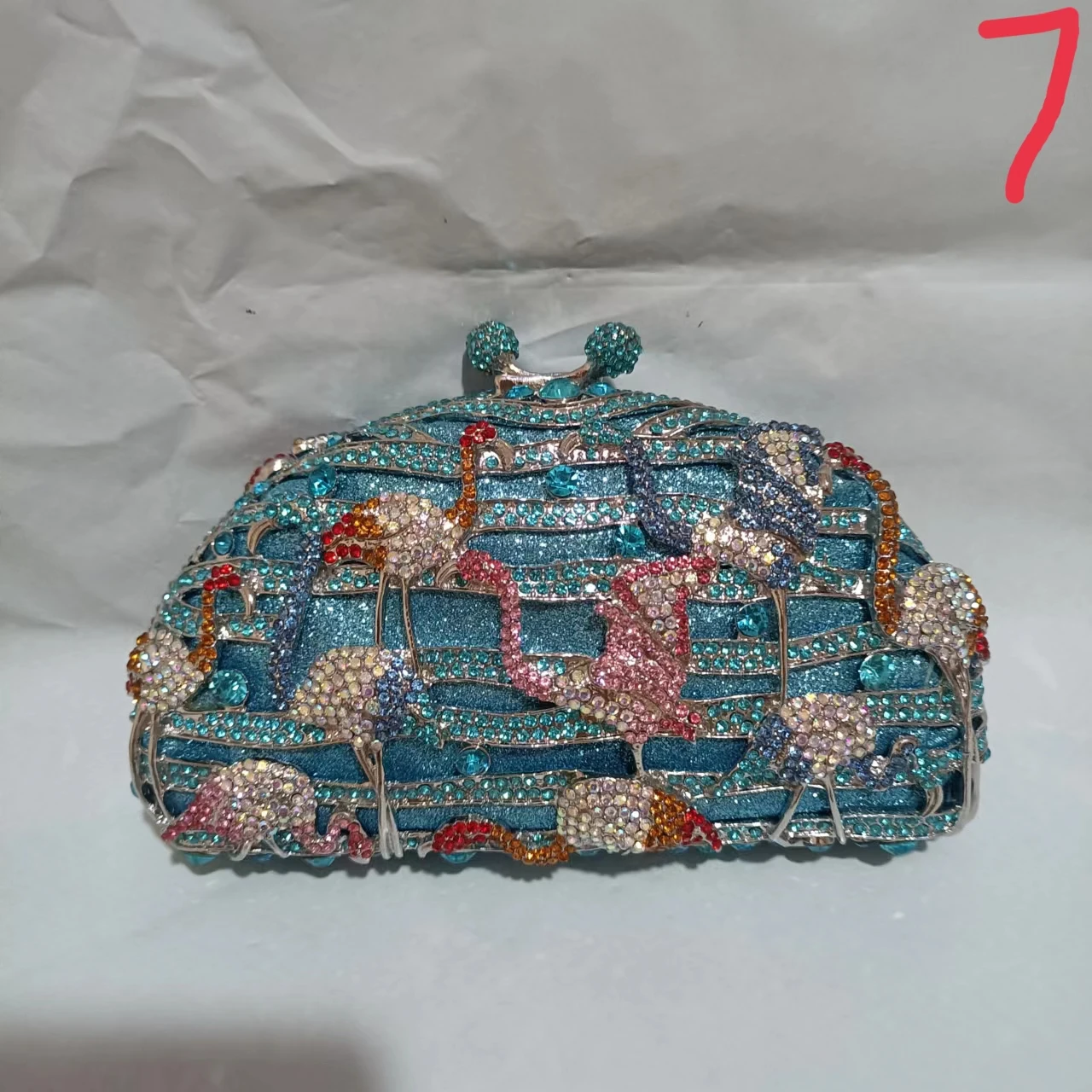 

Woman Blue Hollow Out Bird Shape Diamond Evening Purse Bridal Dinner Prom Handbag Wedding Party Animal Crystal Stone Clutch Bag