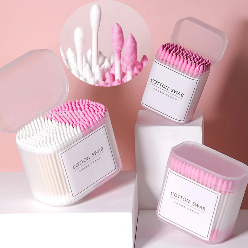 

300Pcs Disposable Home Dual Heads Ear Cleaning Makeup Cotton Swabs Buds Cleaning Tools