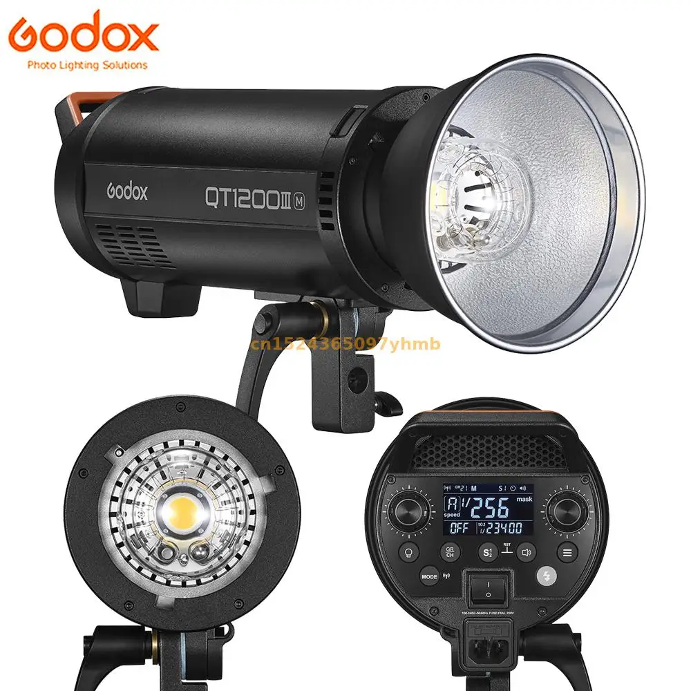 

Godox Quicker QT1200III M Pro 1200WS + 40W LED Modeling Lamp HSS 1/8000s GN105 2.4G Wireless Photo Studio Flash Light Strobe