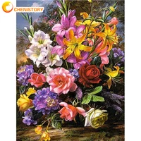 chenistory 6075cm diy painting by numbers flower pictures colouring crafts kits handpainted oil painting home decor landscape