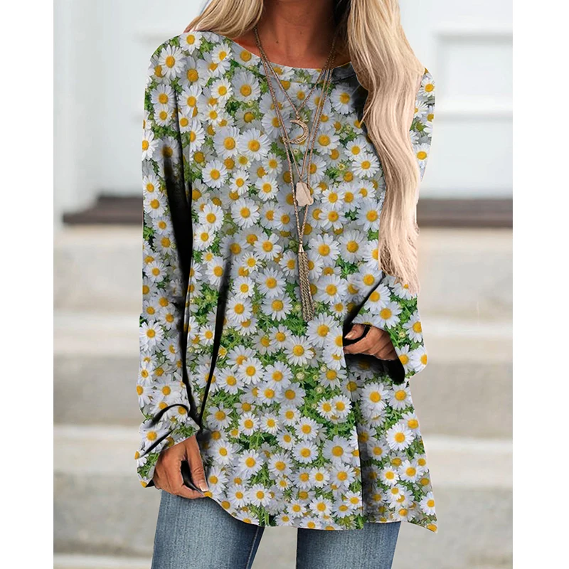 

Женская Осенняя футболка с длинным рукавом в стиле Харадзюку, Повседневная футболка с 3D принтом, модная уличная футболка, женские футболки ...