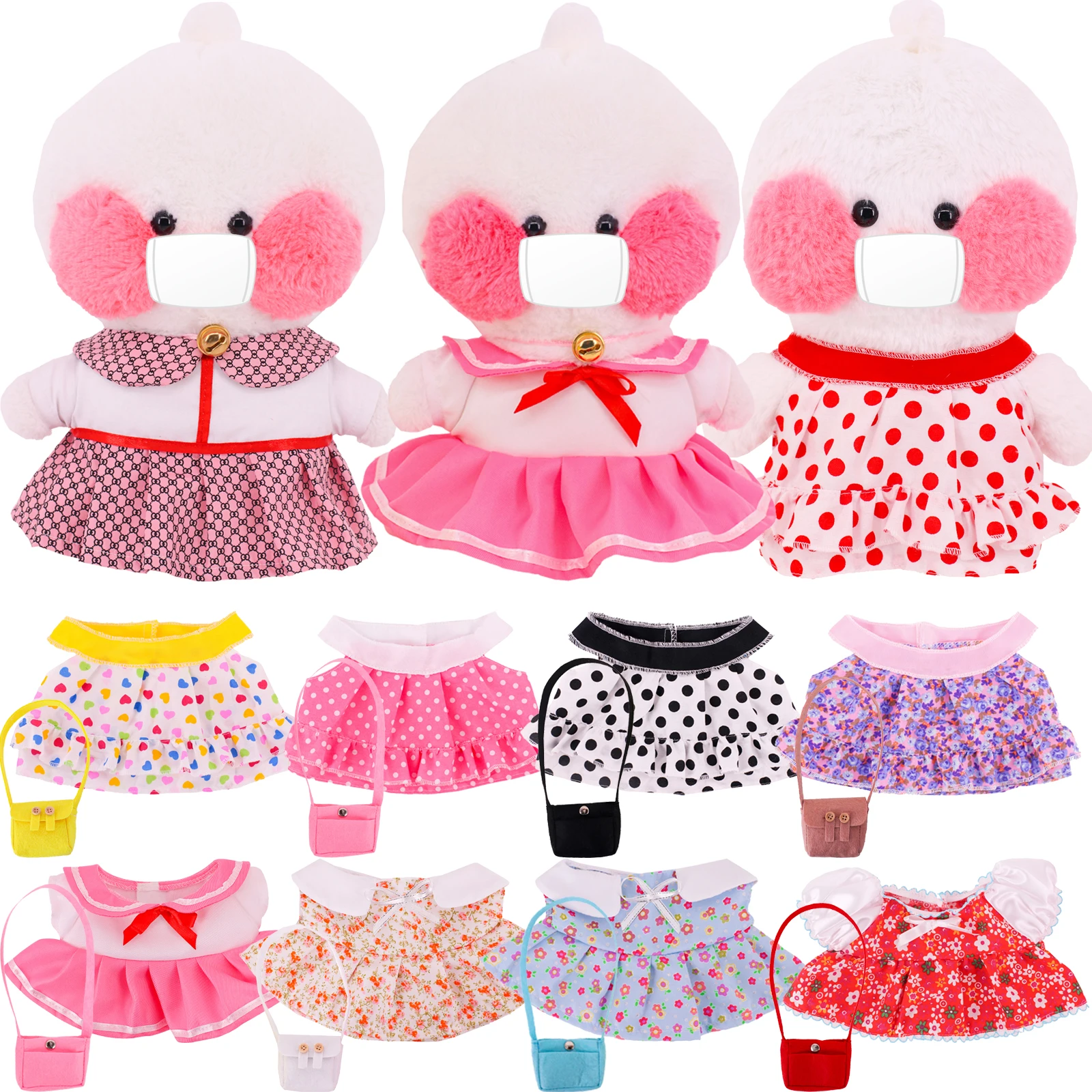 Цельнокроеная Наплечная Сумка в горошек для куклы лалалафанана 30 см из м/ф желтая