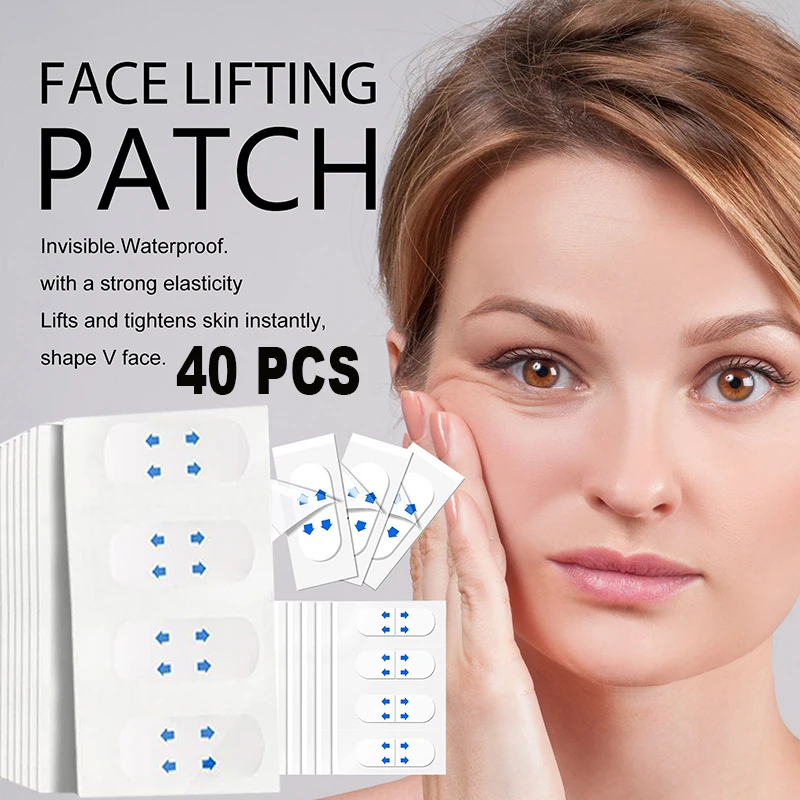 

40pcs/bag Invisible Thin Face Facial Stickers Facial Line Wrinkle Flabby Skin V-Shape Chin Face Lift Tape Waterproof