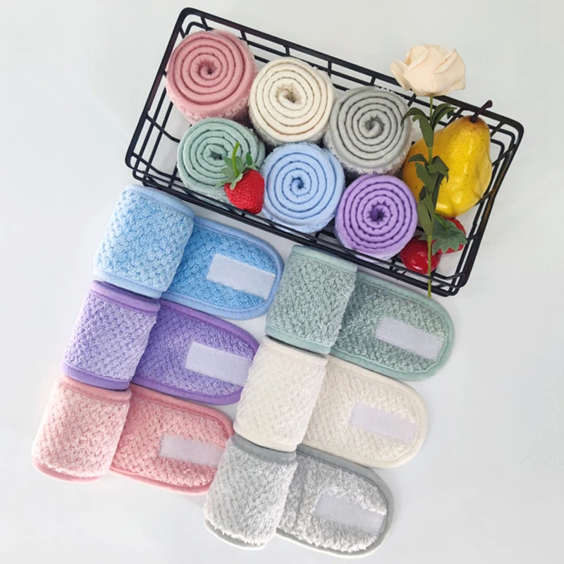 

Регулируемая повязка на голову для макияжа, повязка для волос для мытья лица, Мягкая повязка для волос в ванну, спа, повязка для волос для лиц...