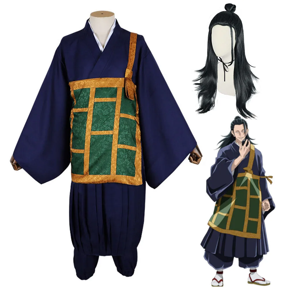 

Anime Jujutsu Kaisen Cosplay Costumes Geto Suguru Cassock Cloak Pants Wigs Suit