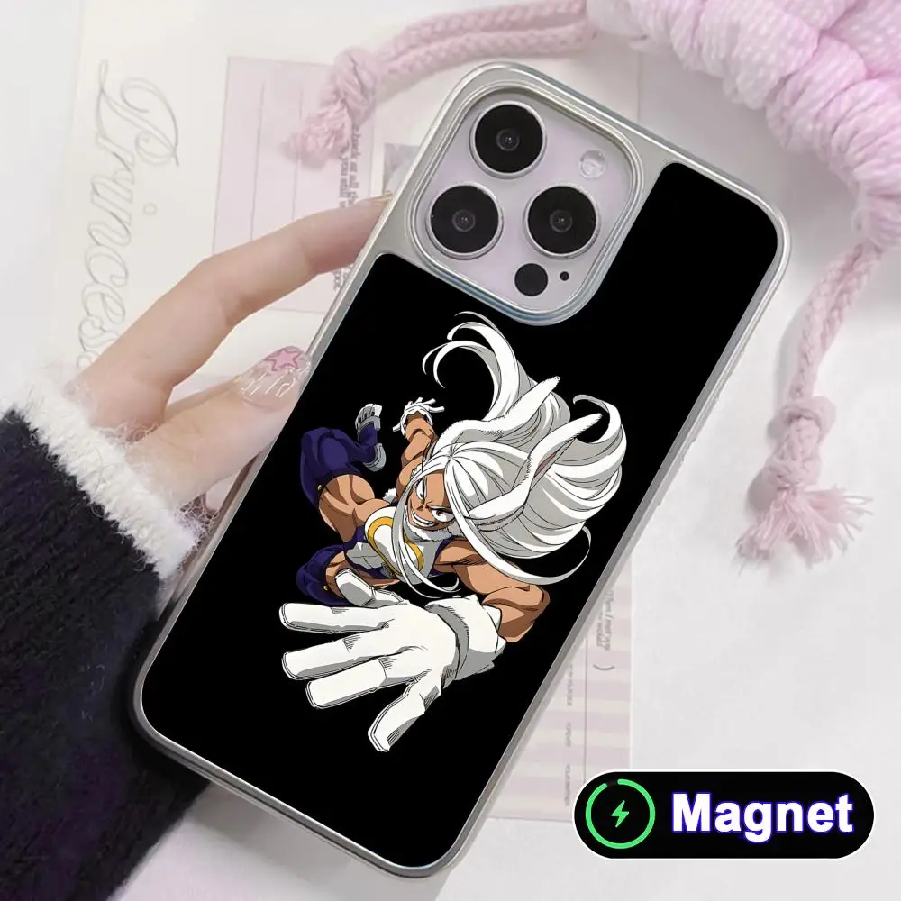 Фото Чехол MHA Mirko для iPhone 17 16 15 14 13 12 11 Air Pro Max Plus, электролитическое серебряное покрытие, магнитный, с серебристым гальваническим покрытием №5