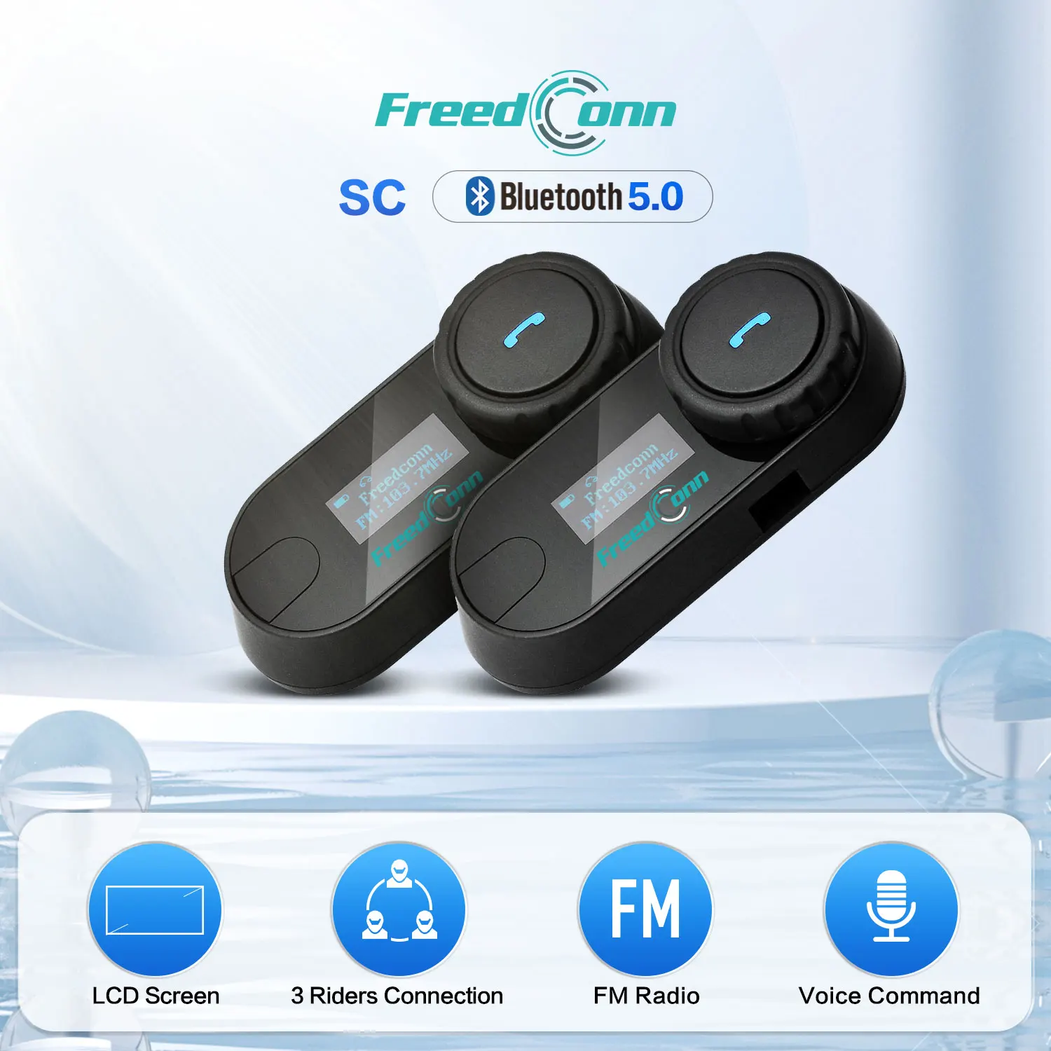

FreedConn TCOM-SC мотоциклетный шлем Интерком мотоциклетная bluetooth-гарнитура с ЖК-экраном fm-радио