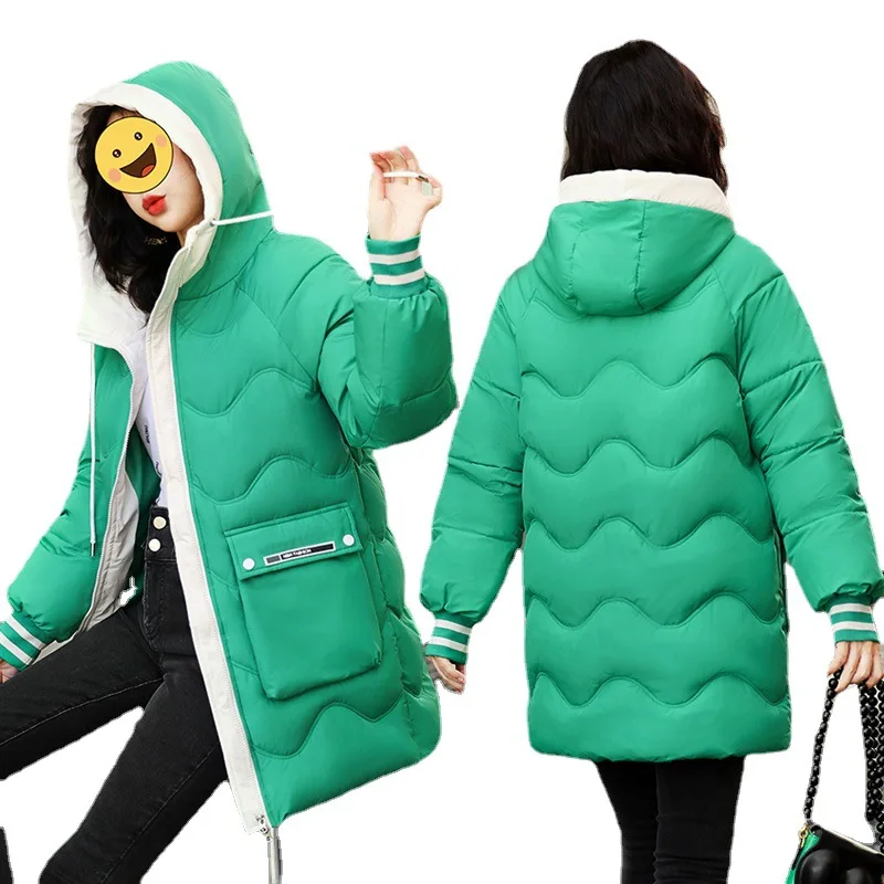 2022 New Down Jackets Female Winter Coat Women's Parkas Hooded Warm Winter Jacket Coat Cotton Padded Jacket -4XL