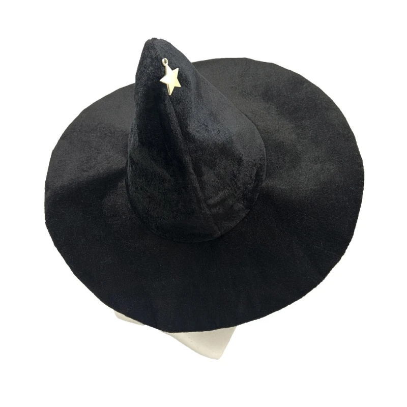 

Unisex Halloween Peaked Witch Hat Black Color Wizard Hat Women Party Cosplay Cap DropShip