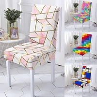 elastic geometric chair cover dining room spandex chair slipcover case stretch wedding banquet home decoration housse de chaise