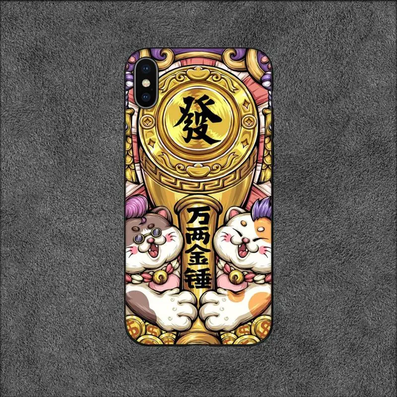 Элементы в китайском стиле счастливый кошка-деньги чехол для телефона iPhone 11 12 Mini