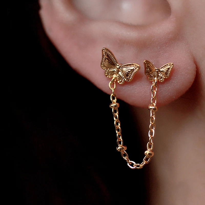 

S925 Silver Butterfly Fluttering Boho Exquisite Earrings Ladies Fashion Jewelry Trend Ins Same Earring Gift