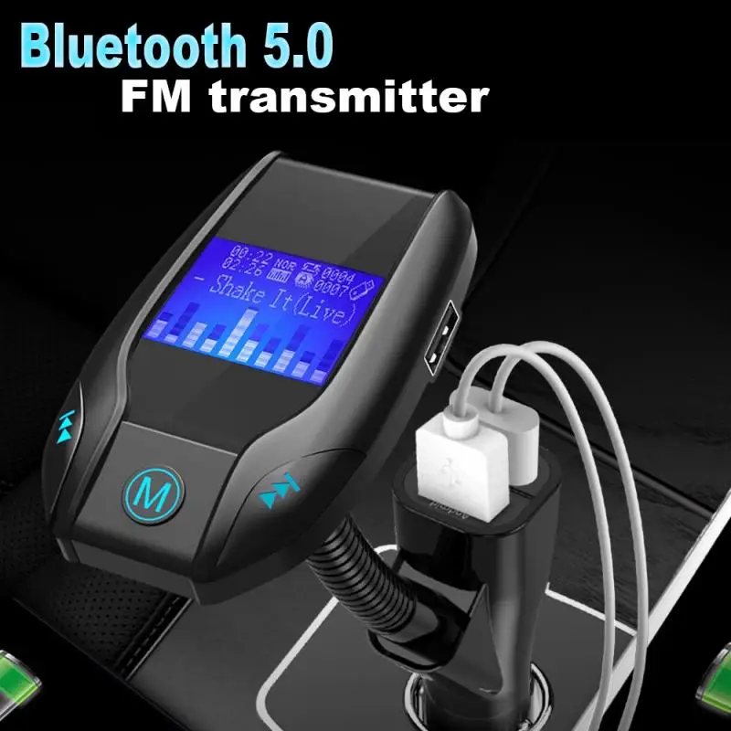 

Car Kit MP3 Music Player Bluetooth 5.0 Receiver FM Transmitter Modulator 5V 3.1A Dual USB U disk / TF Card With LCD Screen