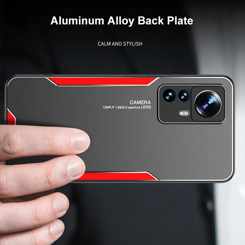 Алюминиевый металлический чехол для Xiaomi Mi 12T Pro матовый из ТПУ силиконовый