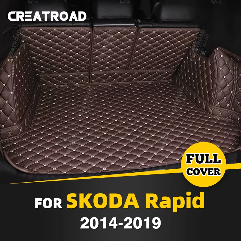 

Auto Full Coverage Trunk Mat For SKODA Spaceback 2014-2019 18 17 16 15 Car Boot Cover Pad Cargo Interior Protector Accessories