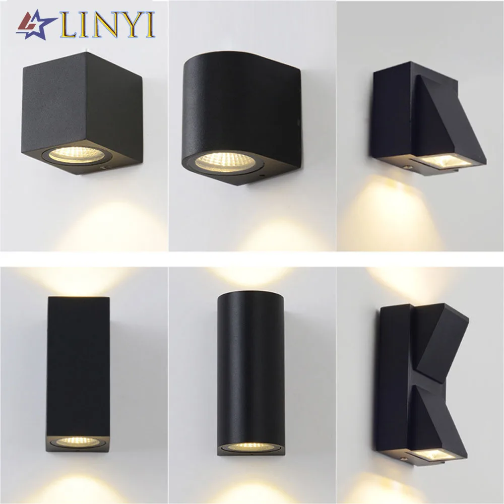 

Aluminum Wall Lamp Outdoor Wall Lights Home Room Decor Creative Bedside Bedroom Living Room Porch Black Wall Sconce Porch Light