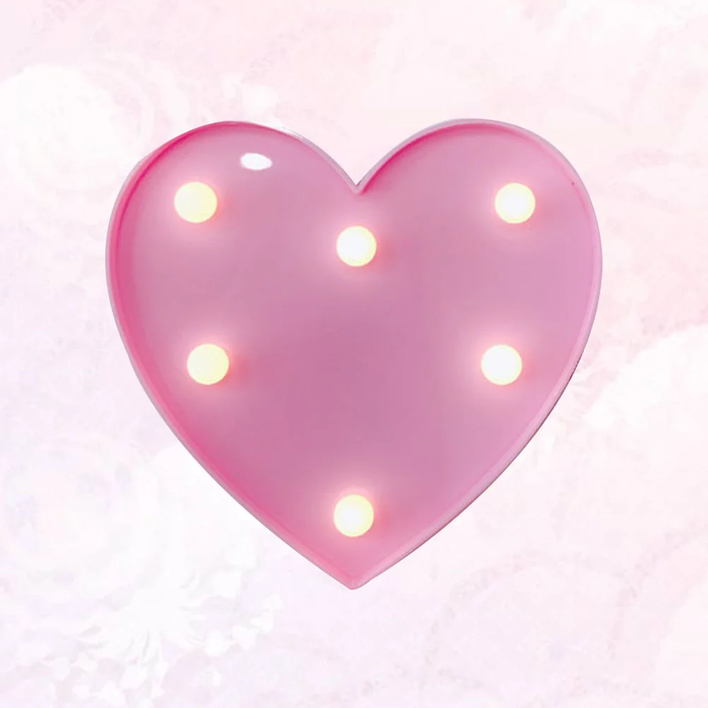 

1Pc LED Night Light Creative Love Heart Shape Decorative Lamp Valentine's Day Christmas Children's Room Night Lamp (Battery)