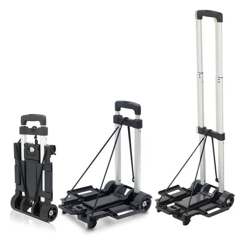 

2-wheel Foldable Cart Household Folding Cart Portable Camping Trolley Luggage Push Cart