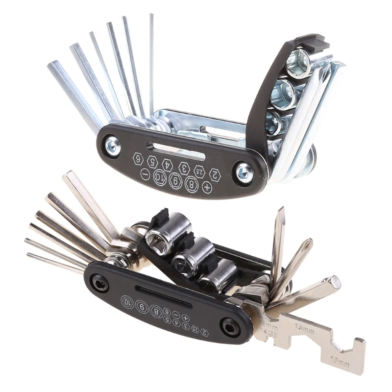 

Motorcycle Bike Mechanic Repair Tool Kit with 13 In 1 Multi-Function Allen Key Multi Hex Wrench Screwdriver