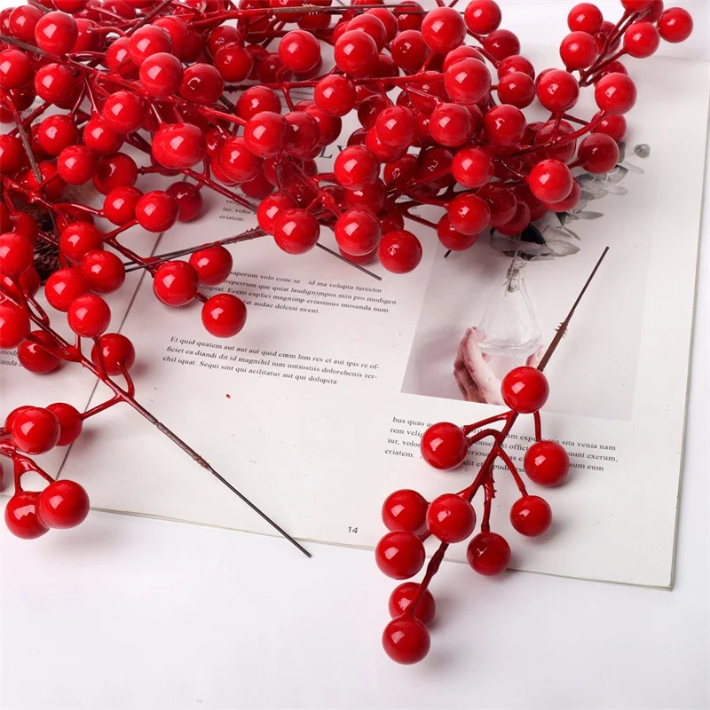 Рождественская елка искусственная красная вишня удачи фрукты Хэллоуин цветы для