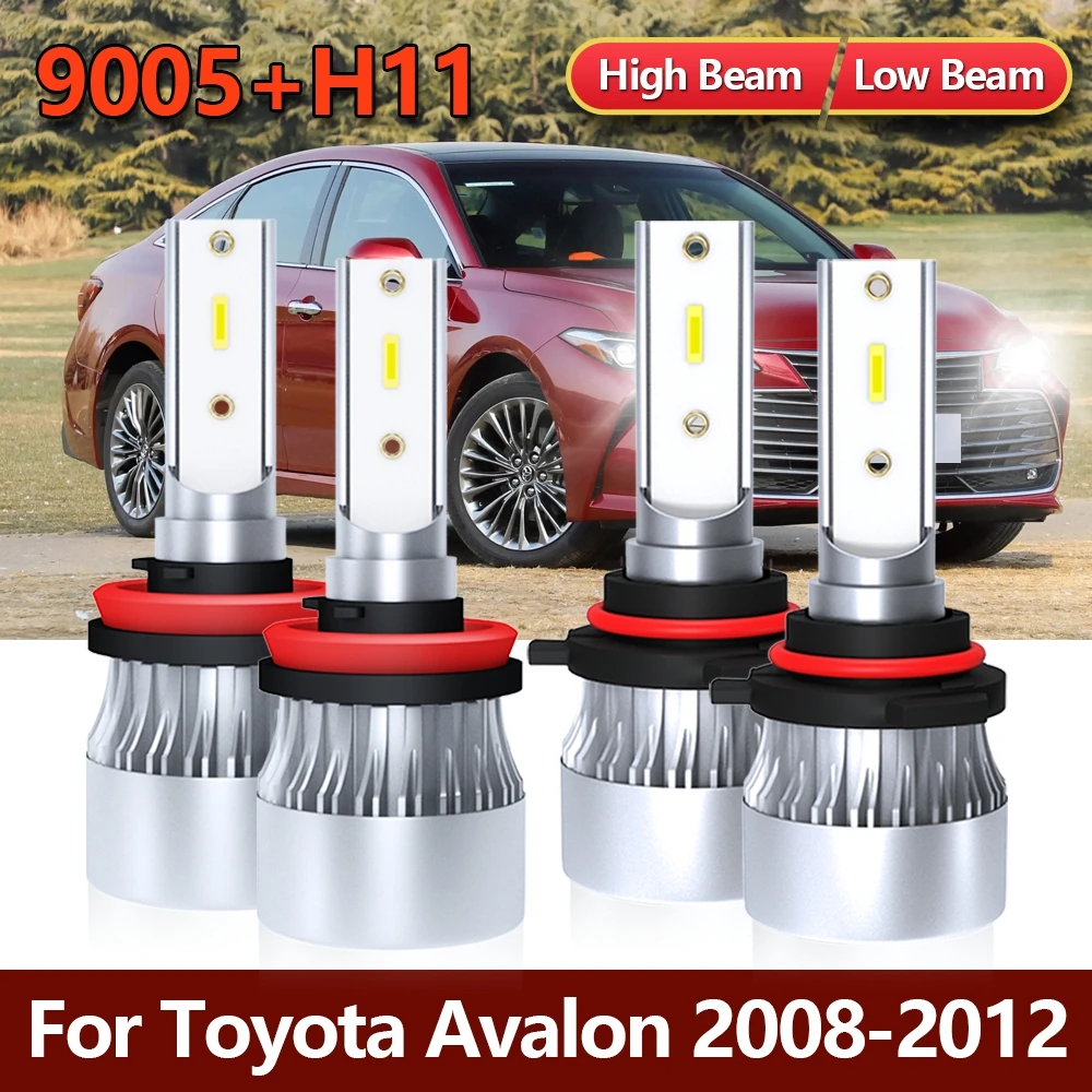 

4x светодиодный 9005 H11 фары с высоким и низким уровнем яркости, CSP Turbo Bulbs, комплект автомобильных ламп для Toyota Avalon 2008 2009 2010 2011 2012