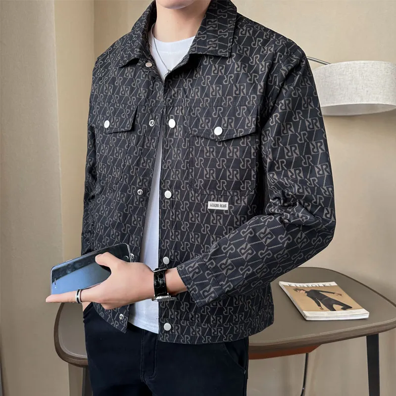 Jacket Men's Spring and Autumn 2024 New Fashion Trendy Brand Cargo Sle Slim fit Korean Ruan Shuai High Sense ...