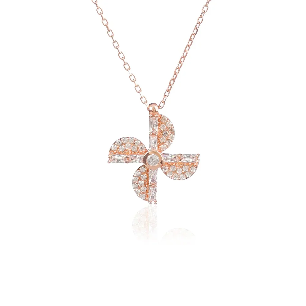 925 пробы Серебряное циркониевое ожерелье с каменной мельницей | Украшения и