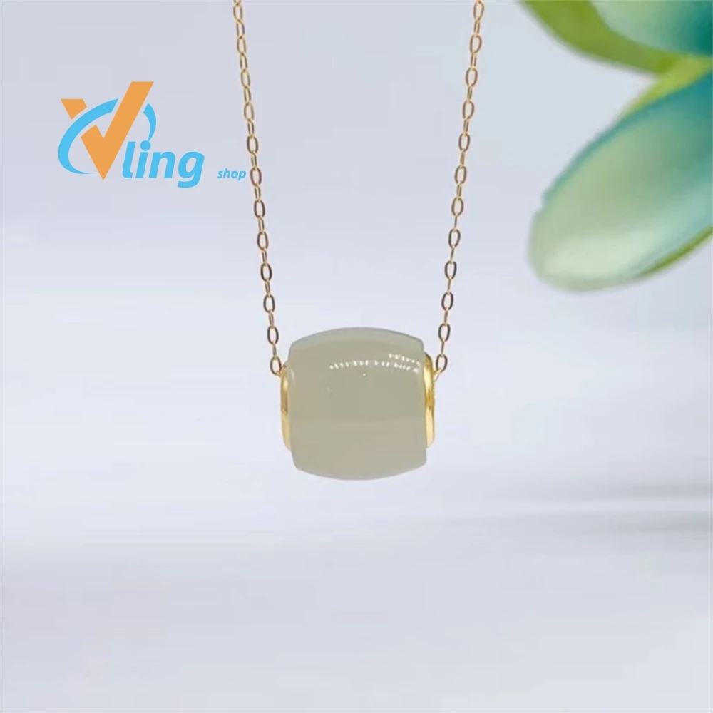 

Pure Natural Hetian Jade Transshipment Beads Best Sellers 2022 Products Couples Personalized Necklace Simple Temperament Style