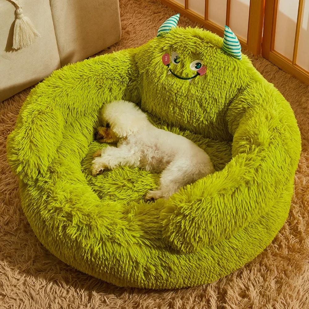 

Cartoon Green Monster Pet Bed Winter Warm Dog Bed for Small and Medium-sized Cats Dog All-season Universal Dog Sleeping Mat