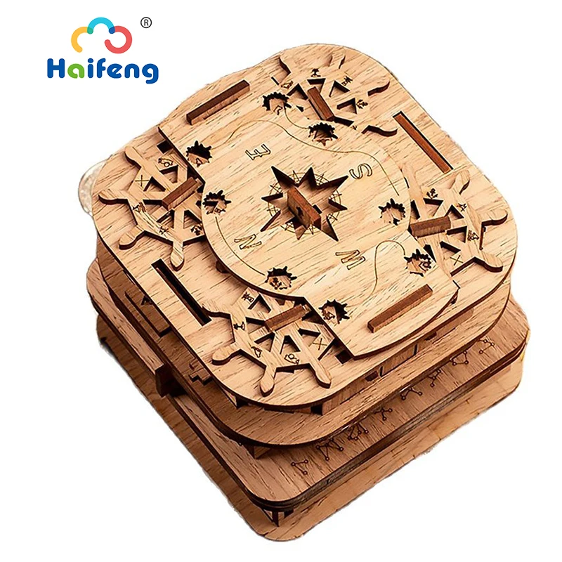 

3D Box Wooden Puzzle Toys Brain Games Davy Jones Locker Maze Box Decrypt Box Jigsaw Educational Toy For Adults Children Kid Gift