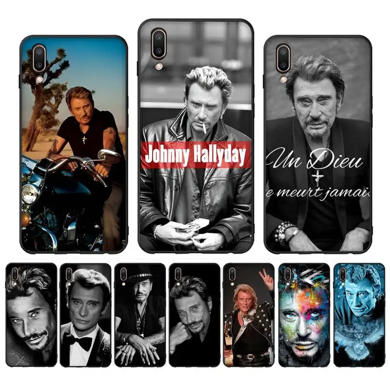 

Johnny Hallyday Music Phone Case Case For Oppo Reno Realme C3 6Pro Cover For vivo Y91C Y17 Y19 Funda Capa
