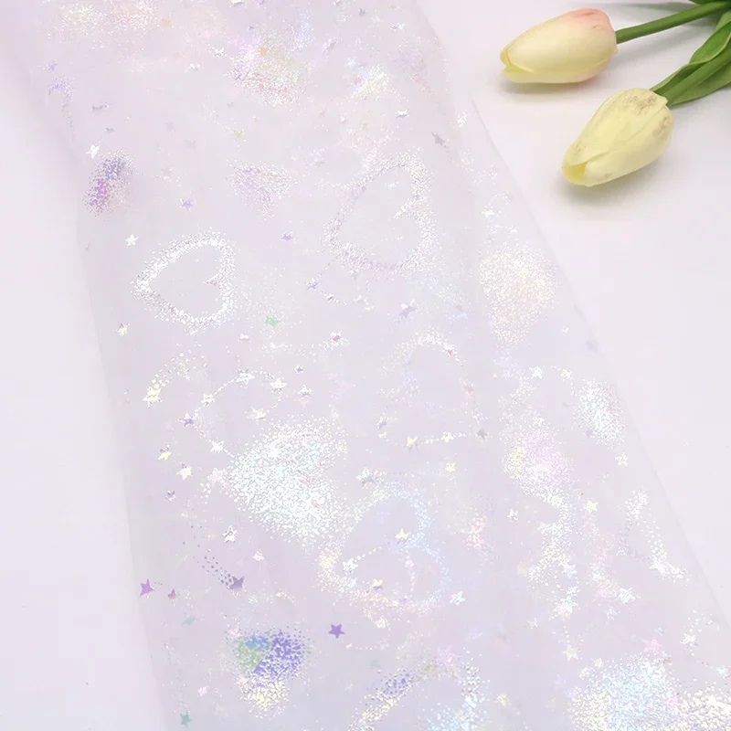 

Цветная сетчатая тюль с блестками и звездами