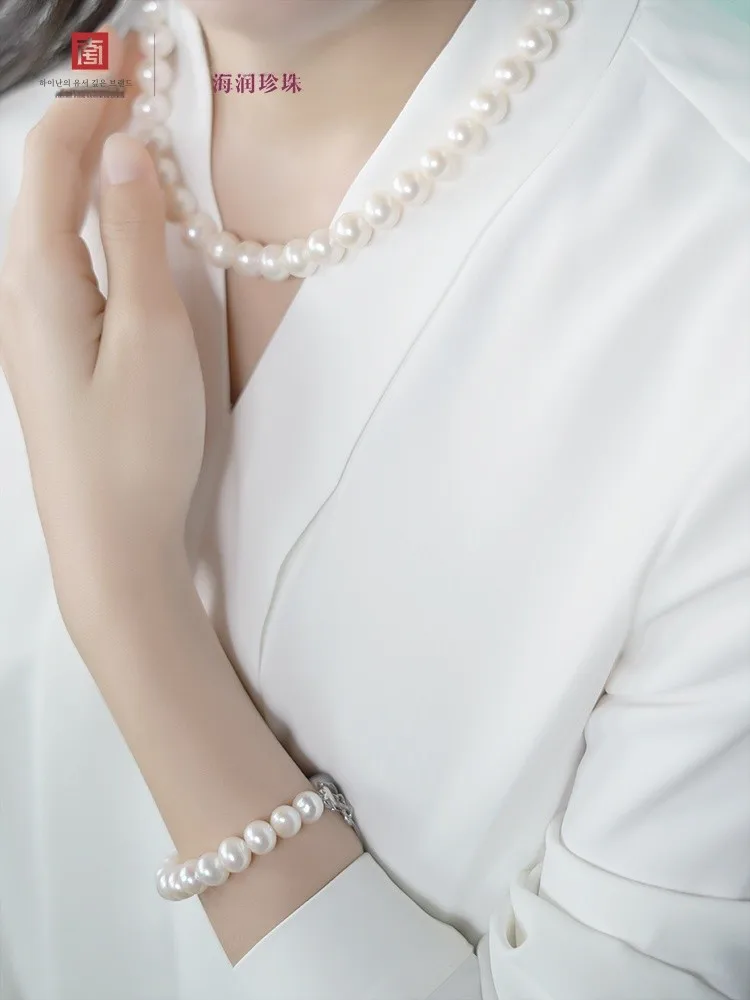 Hairun Pearl Treasure Series рядом с круглым сильным светом натуральный водный жемчуг полный