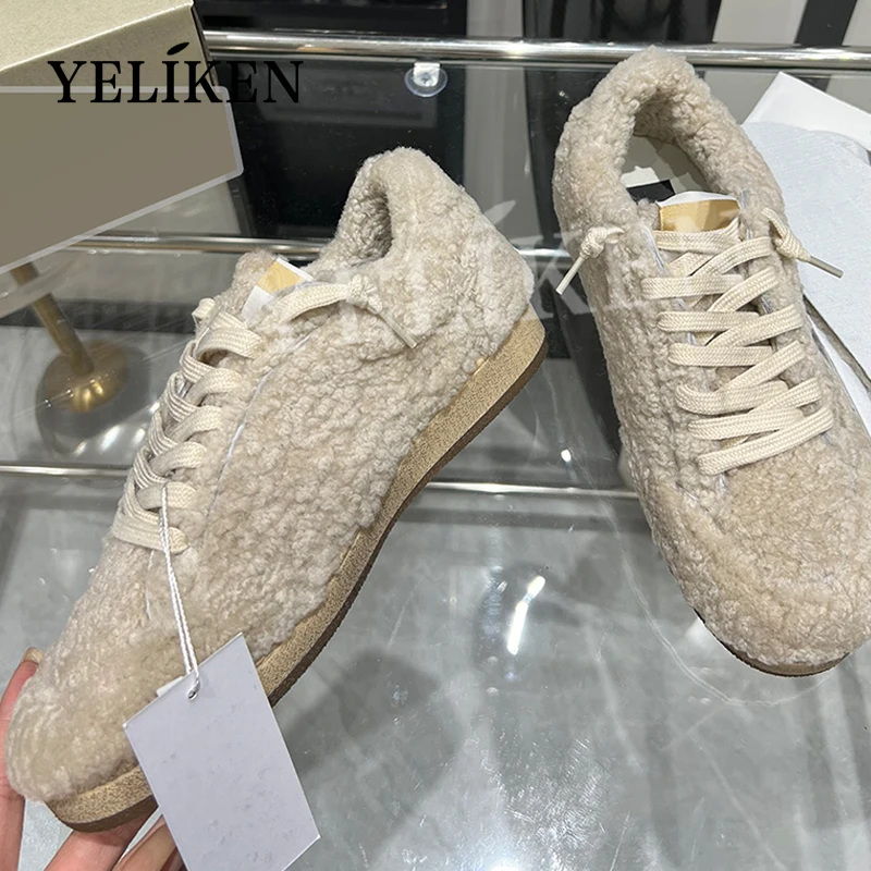 2024 зимняя трендовая дизайнерская прогулочная обувь на плоской подошве женская