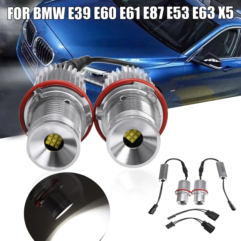 

2pcs 9LED Bright 240W Angel Eyes Marker Lights Bulbs Lamp For BMW E39 E53 E60 E61 Super Bright HALO Ring Light Bulb 2000-2008