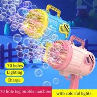 6970 hole soap bubble gun rechargeable rocket bubble machine gun launcher shape automatic blowing toys childrens gift toys