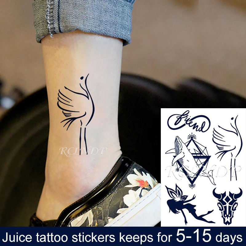 

Waterproof Temporary Juice ink Tattoo Sticker Whale Animal Creative Middle Size Fruit Gel Long lasting Tatoo for Men Women girl