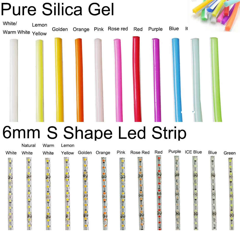 Гибкая отдельная Новая гибкая силиконовая неоновая лента 6 мм 8 12 S RGB для