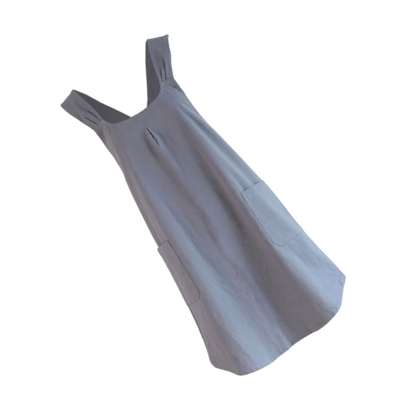 Удобный и легко чистящийся фартук из хлопка льна с перекрещенной спинкой