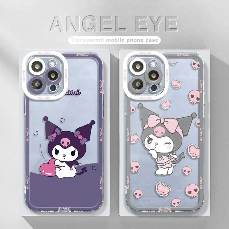

Kuromi For iPhone 14 11 12 13 Pro Max XS XR X 7 8 6 6S Plus Silicone Clear Cover Print Frame Funda