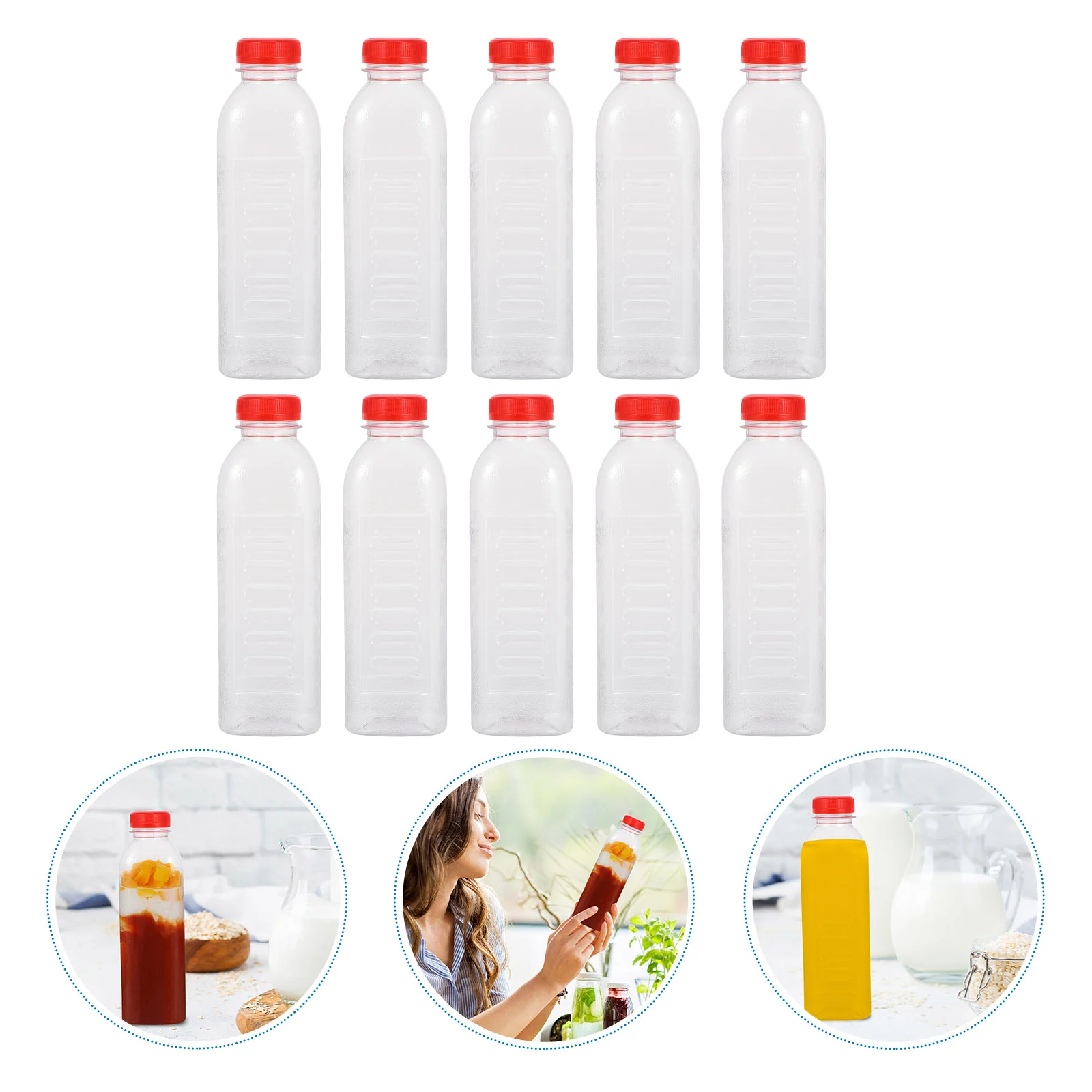 

10 Pcs Drink Bottle Glass Baby Bottle Beverage Jug Drinking Bottle Party Drink Pouches Pet Plastic Plastic Yogurt Bottle Travel